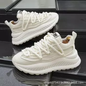 Fashion New Special Offer Men s Shoes Thick soled Height Increasing Casual Shoes Breathable Soft soled Comfortable Running Sports Shoes 39 белый