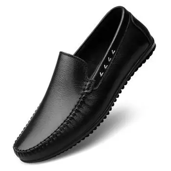 Модные новые весенние повседневные туфли-лоферы из натуральной кожи и замши, мужские мягкие трендовые туфли, деловые туфли для свиданий, формальные туфли для вечеринок, большой размер 37 чёрный