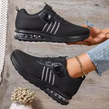 fashion New Spring Women s Vulcanize Shoes Outdoor Causal Anti-slip Flats Air Mesh Elastic Band Shoes for Women Platform Womens Shoes 36 чёрный