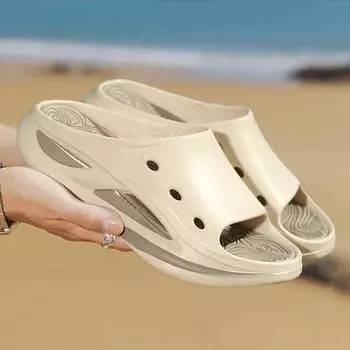 Fashion New Style Eva soft Men s Sandals Thick Bottom Beach Sports Mans Slipper lightweight Non-slip Designed Main Push Male Footwear 36 белый