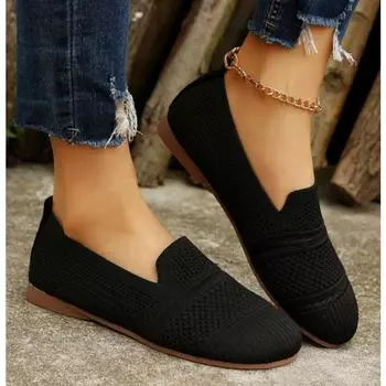 fashion New Summer Mesh Square Toe Breathable Women Shoes Fashion Hollow Out Casual Flat Shoes for Women Zapatos De Mujer 36 чёрный