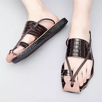 Fashion New Trend Mes Sandals Comfy Summer Sneakers for Men Casual Fashion Slippers Breathable Wear Beach Shoes Non-slip Male Half Drag 38 коричневый