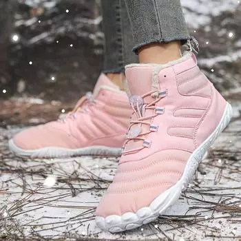 Fashion New Winter Booties Men Snow BareFoot Casual Shoes Unisex Outdoor Waterproof Warm Fur Work Shoes Men Ankle Snow Boots Large Size 36