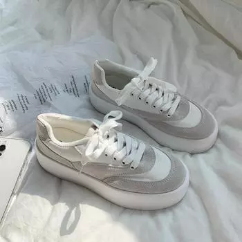 мода Новые женские туфли на плоской подошве со шнуровкой на платформе кроссовки из парусины повседневная женская спортивная обувь для женщин взрослых Zapatillas Mujer Chaussure Femme 35 серый