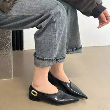 Fashion New Women s Boat Shoes Pointed Toe High Heels Small Heels Formal Shoes Coffee Color Office Work Metal Buckle Women s Shoes 35 вино красного