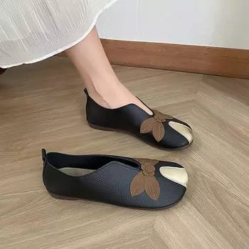 Fashion New Women s Casual Flat Sole Single Shoes, Comfortable and Versatile Soft Sole Loafers, Fashionable Mary Jane Ballet Shoes 36 чёрный