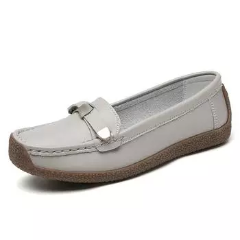 Fashion New women s flat leather flat fashion work leather shoes for women love casual single shoes walking foot cover35-42 35