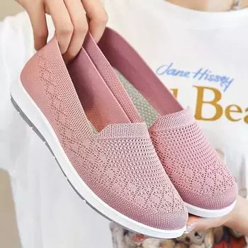fashion New Women s Shoes Beijing Cloth Casual Breathable Flat Sole Single Soft Sole Mom Shoes Purple Women Shoes 36-41 36 чёрный