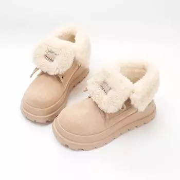 Fashion New Women s Snow Boots Wear Resistant Thick-soled Winter Warm Plush 2024 Hot Sale Fashion Solid Color Casual Comfortable Boots 35 абрикосовый