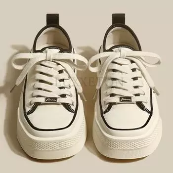 Fashion New Women Sneakers Women Mixed Colors Casual Fashion Shoes Leather Patchwork Spring Breathable Running Thick-soled Shoes 35 розовый