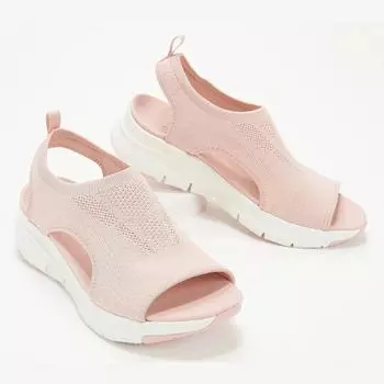 Fashion New Women Summer Knitting Mesh Breathable Sandals Ladies Sandy Beach Wedge Sandals Platform Comfortable Slip-On Women s Shoes 35 темно-коричневого