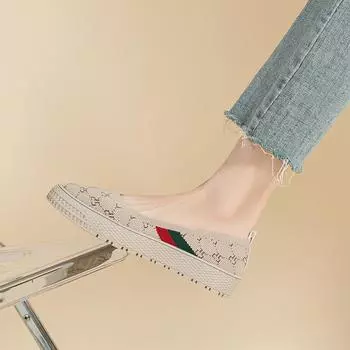 fashion NEW Womens Walking Shoes Plain Color All Age Slip On Walking Shoes Comfortable Lady Fashion Platform Loafers Casual Summer Shoes 34(Foot22cm) леопардовый