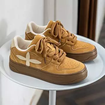 Fashion New Yellow Thick Sole Shoes Men Fashion Casual Leather Urban Woman Sneakers Hip Hop Platform Comfortable Men s Skateboard Shoes 35