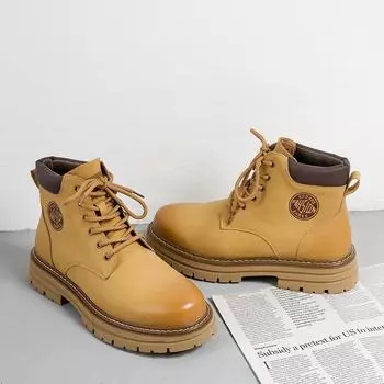 Fashion New Young Men Travel Ankle Boots Winter Classic Male Shoes Fashion Men s Leather Cowboy Boot Outdoor Casual Handmade Sneakers 38 хаки