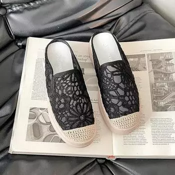 Fashion niche design sense mesh breathable thick-soled fisherman shoes women s summer new versatile single shoes sandals 35