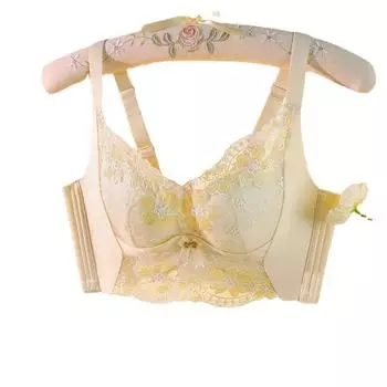 fashion Non-magnetic autumn soft medium and thick lace underwear women gather and close sub-breasts bra 70B белый