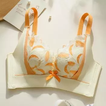 fashion Non-magnetic iron-free underwear women s small breasts thickened together adjustment bra large size thin large breasts small bra cover 70A светло-коричневого