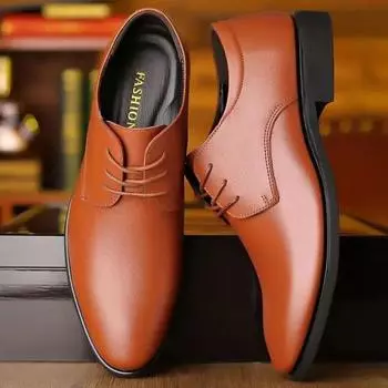 Fashion Official Social Shoe Male Leather Casual Business Men s Formal Shoes Legitimate Italian Office Party 39 2024 Trend Style Black 38