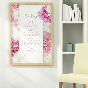 Fashion oil painting pink flowers slogan art canvas painting gift painting girl s room study corridor home decoration mural No Frame 21*30cm No Frame