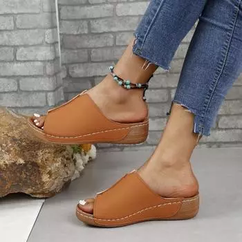 Fashion Open Toe Women s Wedge Sandals White Summer Fashion Breathable Comfortable Sandals Woman Buckle Female Footwear Woman Shoes 38 белый