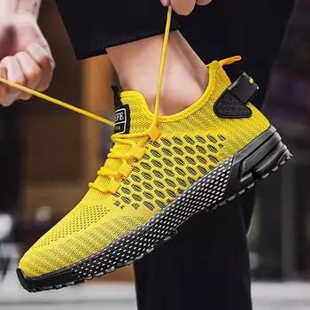 fashion Original Men s Sneaker Shoes Fashion Running Sports Trainer Men Summer Breathable Flat Bottom Wear Resistant Mesh Casual Shoes 41 серый