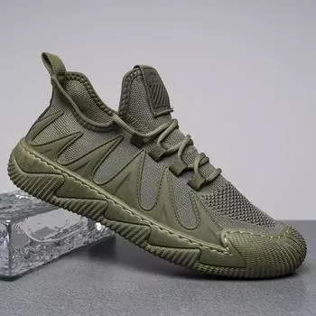 Fashion Outdoor Breathable Men s Casual Sneakers Fashion Shoe Male Loafers New Mesh Shoes for Men Personality Mans Sneaker Popular Model 39 серый