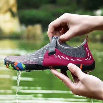 Fashion Outdoor Five-finger Beach Water Hiking Wading Shoes Men s Women s Universal Amphibious Shoes Swimming Quick-drying Casual Shoes 35 розы красного