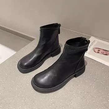 Fashion Outdoors Back Zipper Women Ankle Boots Fashion Non-slip New 2024 High Quality Wear Resistant Women s Shoes Botines Mujer 35 бежевый