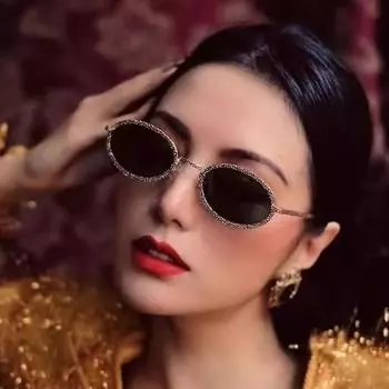 Модные овальные женские роскошные солнцезащитные очки в стиле ретро с металлической оправой зеркальных оттенков UV400 мужские трендовые солнцезащитные очки