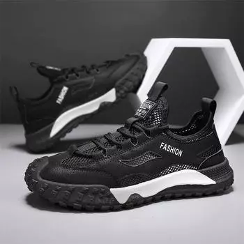 Fashion PARZIVAL Classic Casual Shoes Summer Sneakers Men Sport Shoes Mesh Breathable Walking Shoes Outdoors Sneakers Male Tennis shoes 39 хаки