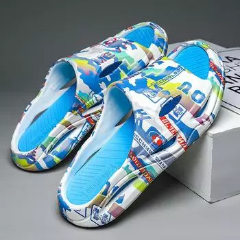Модные летние тапочки PARZIVAL для мужчин с принтом, на толстой подошве, на платформе, в облаке, нескользящие, повседневные пляжные сандалии для ванной комнаты 39-40