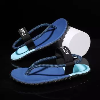 Fashion PARZIVAL Men flip flops Sandals Simple Fashion Casual Summer Shoes Outdoor Beach Vacation Sandals 2024 New Male Casual Sandals 40 синий