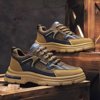 Модные мужские повседневные туфли PARZIVAL, классические лоферы, нескользящие туфли на платформе, осенне-зимние мужские кожаные кроссовки, нескользящие туфли для вождения в стиле ретро 39 чёрный