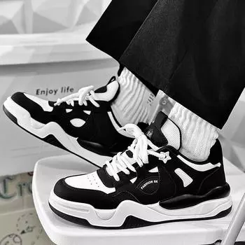 Fashion PARZIVAL Men s Casual Shoes Wear-Resistant Autumn Walking Shoes Comfortable Outdoor Platform Lace-up Design Vulcanized Sneakers 39 серый