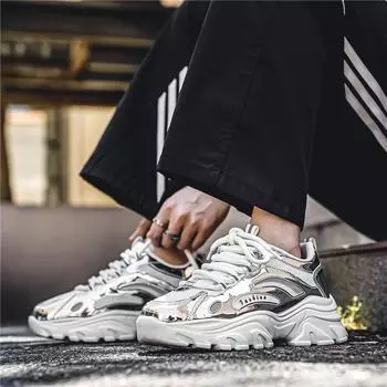 Fashion PARZIVAL Men s Running Shoes Autumn Winter Lace Up Men Casual Shoes Outdoor Platform Soft Soled Men s Sneakers Tenis de Hombres 39 чёрный