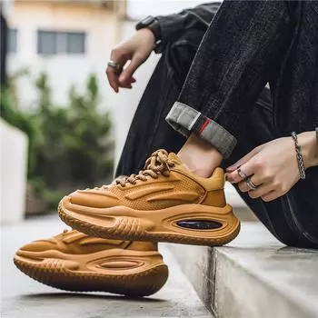 Fashion PARZIVAL Men s Shoes Autumn Winter New Running Sports Shoes Comfortable Outdoor Casual Sneakers Thick Soled Shoes Training Shoes 39 хаки