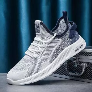 Fashion PARZIVAL Men s Shoes Summer Casual Sneakers Fashion Light Breathable Mesh Tenis Outdoor Sneakers Zapatos De Hombre Wholesale 39 светло-синий