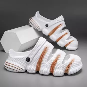 Fashion PARZIVAL Men s Trendy Sandals Hot Selling Summer Beach Shoes Hole Designer Slippers Outdoor Clogs Shoes for Men Slides Slip on 40-41 чёрный