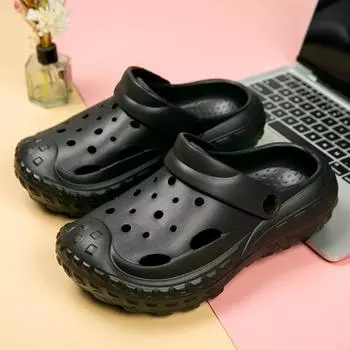 Модные мужские и женские сандалии PARZIVAL 2024, летние поварские туфли, уличные сандалии для ходьбы, мягкие пляжные нескользящие спортивные мужские тапочки на платформе 36 чёрный