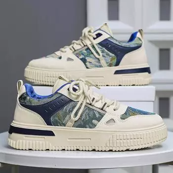 Fashion PARZIVAL Men Vulcanized Shoes 2024 British Style Casual Sneakers Canvas Shoes Man Sports Skateboarding Shoes Zapatillas Hombre 39 синий