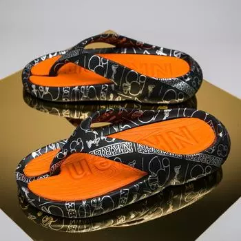 Fashion PARZIVAL New EVA Flip Flops Fashion Thick Sole Men s Slippers Male Sandals Non-slip Color Matching Outdoor Beach Shoes 39