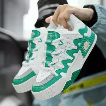 Мода PARZIVAL Новые мужские туфли Осенний тренд Мужские ретро-бордовые туфли Вулканизированные кроссовки Универсальная спортивная повседневная обувь Zapatillas Hombre 39 белый