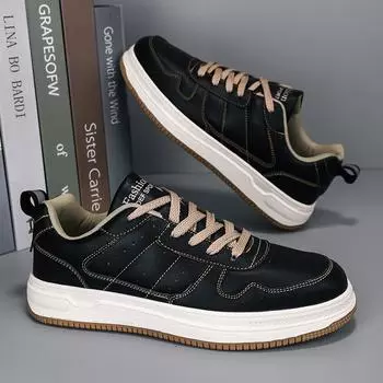 Fashion PARZIVAL New Men Sneakers Casual Shoes Lace-Up White Vulcanized Shoes Breathable Flat Shoes Zapatos De Hombre Dropshipping 39 белый