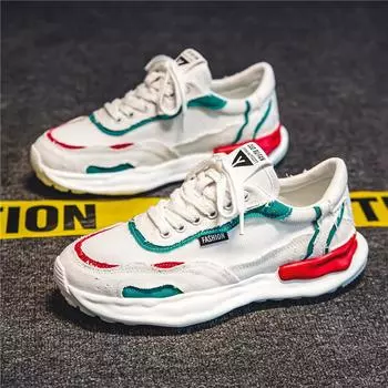 Fashion PARZIVAL Sneakers Men Shoes Chunky Cloth Mens Casual Shoes Luxury Running Shoes for Men Walking Outdoor Shoes Male Streetwear 39 белый