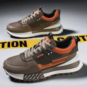 Мода PARZVIAL Новые мужские кроссовки Осенние дышащие кроссовки для бега Кланки Мужские теннисные туфли Спорт на открытом воздухе Мужская обувь Tenis Masculino 39 хаки