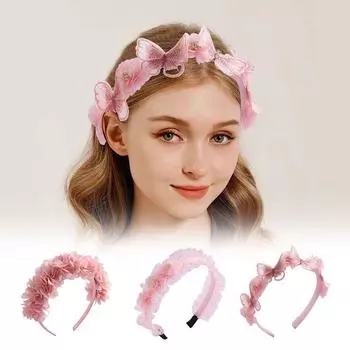 Fashion Pearl Wedding Crown Handmade Princess Dance Party Headwear Hoop Headgear Girls Women Lady 1