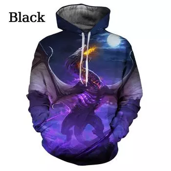 Fashion Personality Animal Print Dragon 3d Hoodie Casual Couple Hoodie Sweatshirts Full Size Hoodies for Adults and Children M
