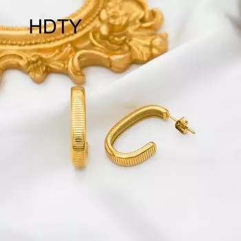Fashion Personality Design Geometric C-Shaped Vertical Hollow Earrings Premium Earrings Versatile Summer Accessories золотой