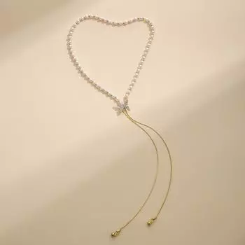 Fashion Personality Pearl Butterfly Necklace Niche Pendant Cold Wind Light Luxury Collarbone
