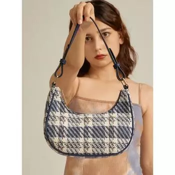 Модные клетчатые сумки через плечо для женщин, универсальные женские сумки, модные сумки кроссбоди на молнии, винтажные сумки-хобо под мышкой